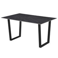 ESSTISCH - Keramik / Stahl - Schwarz, Keramik/Metall (90/140/75cm) - home24