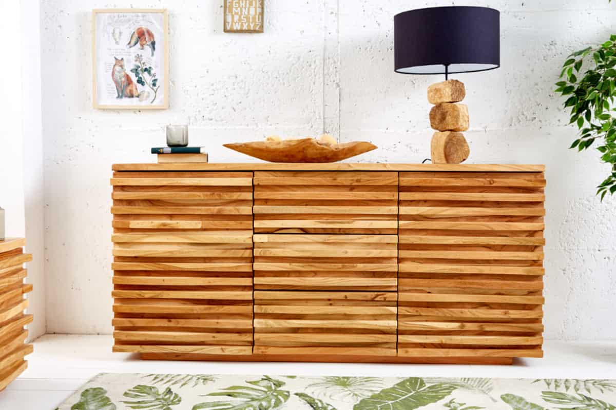 SIDEBOARD RELIEF Akazie 160cm - Braun, Holz (160/75/45cm) - riess-ambiente