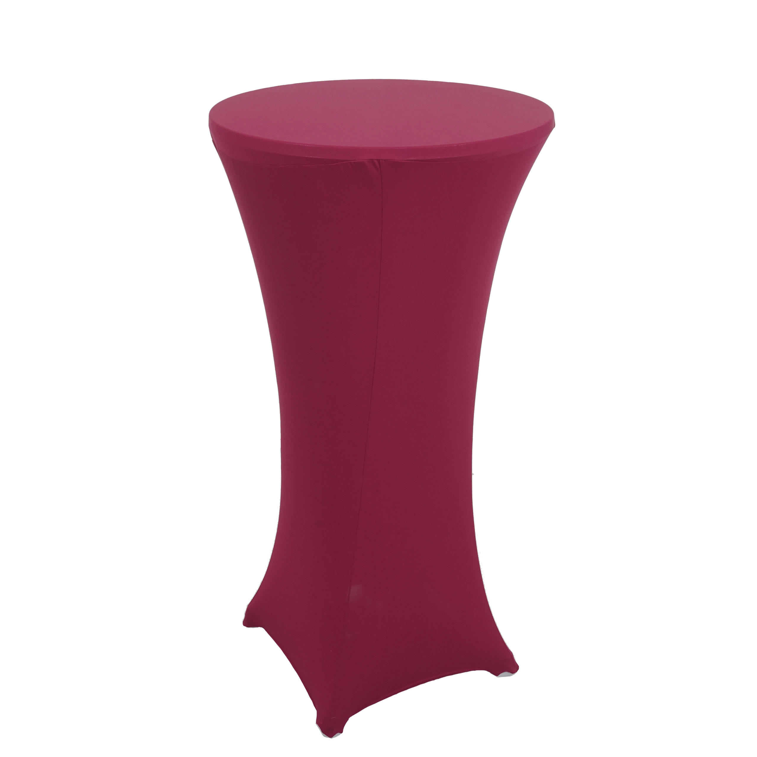 STEHTISCH + HUSSE rund Silber, Bordeaux 2er-Set - Bordeaux/Silberfarben, Textil (60/60/110cm) - MCW