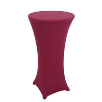 STEHTISCH + HUSSE rund Silber, Bordeaux 2er-Set - Bordeaux/Silberfarben, Textil (60/60/110cm) - MCW