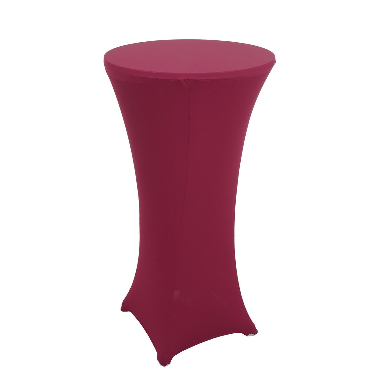 STEHTISCH + HUSSE rund Silber, Bordeaux 2er-Set - Bordeaux/Silberfarben, Textil (60/60/110cm) - MCW
