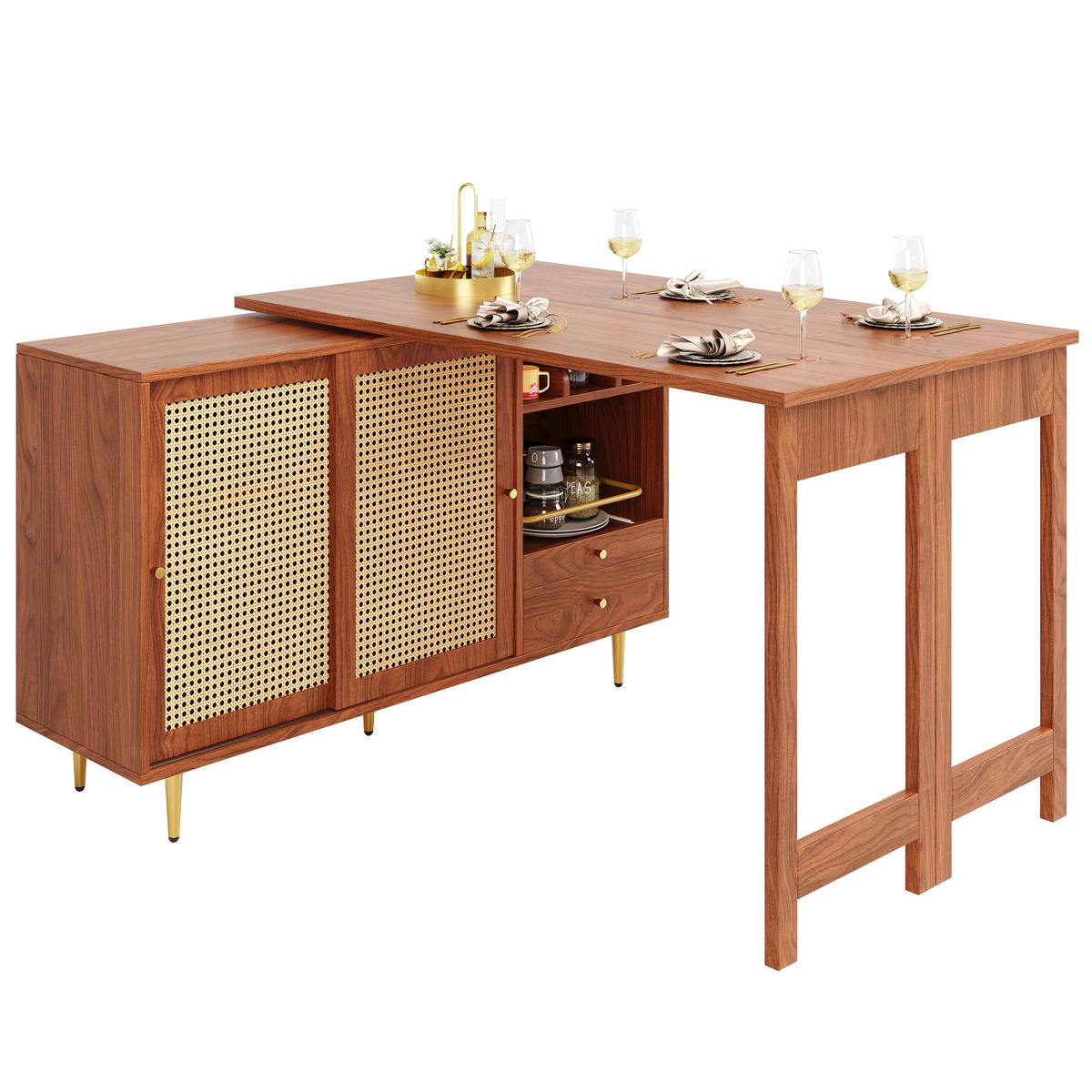BARTISCH Braun 107/40/71,4 cm - Braun, Holzwerkstoff (187/40/76cm) - Urban Meuble