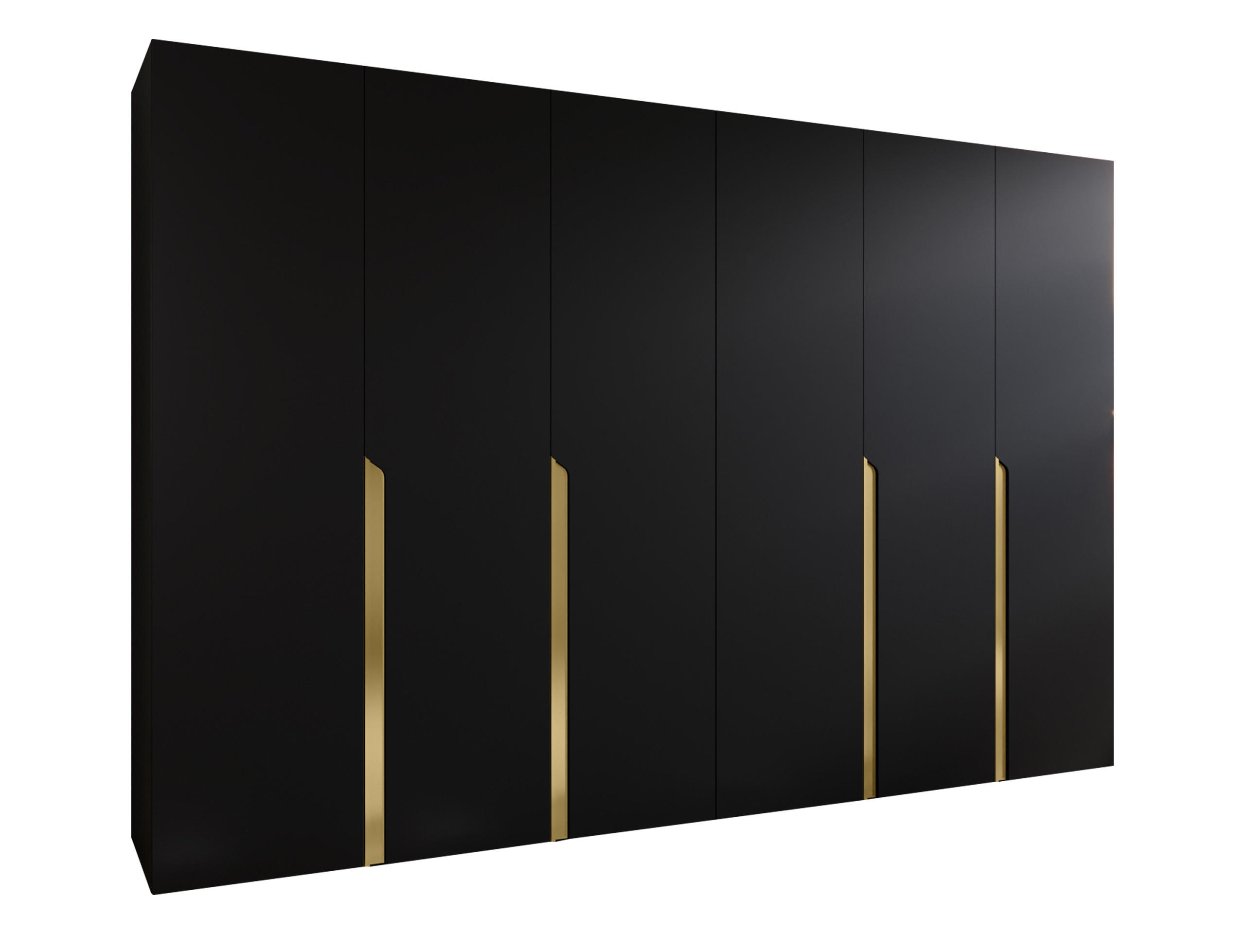 DREHTÜRENSCHRANK Mila I 300 - Goldfarben/Schwarz, Holzwerkstoff/Kunststoff (300/202/52cm) - MIRJAN24