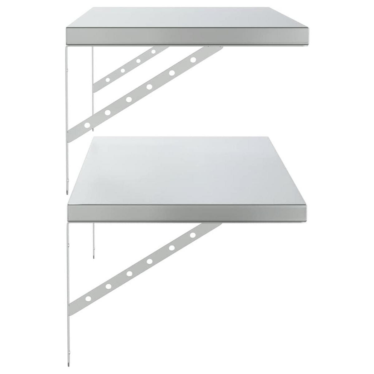 WANDREGALE 2Er Set 100/40 Cm Silbern Edelstahl - Silberfarben, Metall (40/28/100cm) - vidaXL