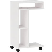 BEISTELLTISCH 40/30/69 cm Weiß mit 4 Regalen höhenverstellbar - Weiß, Holzwerkstoff (40/30/69cm) - OKWISH