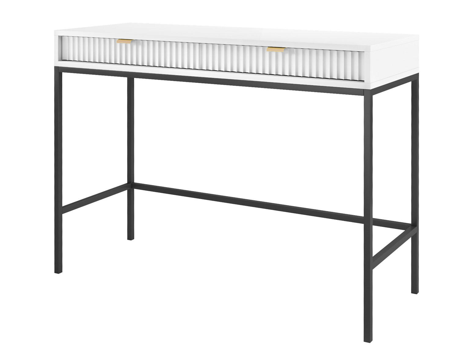 SCHREIBTISCH Nova Weiß / Schwarz 104 / 50 / 78cm - Schwarz/Weiß, Holz/Holzwerkstoff (50/104/78cm) - Feldmann-Wohnen