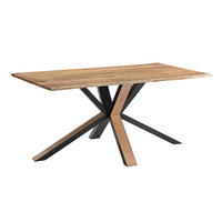 ESSTISCH MIAM - Beige/Schwarz, Holz/Metall (80/140/76cm) - SAM