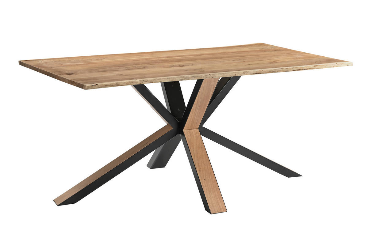 ESSTISCH MIAM - Beige/Schwarz, Holz/Metall (80/140/76cm) - SAM