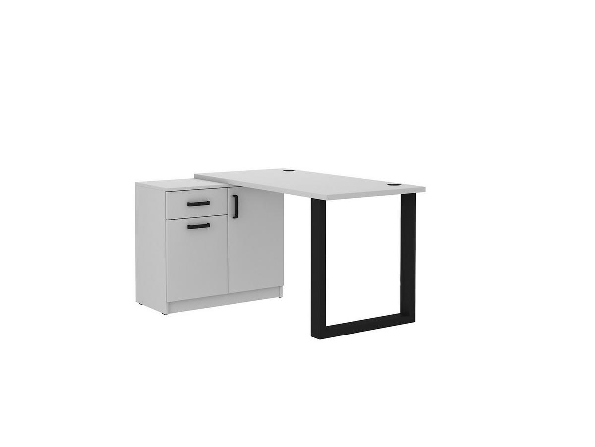 SCHREIBTISCH MALTESA 138x67x75,3 cm Bürotisch Computertisch, Grau - Grau, Holzwerkstoff (67/138/75.3cm) - MASSENO