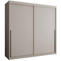 SCHIEBETÜRENSCHRANK 200 cm Breite Kaschmir mit schwarzem Griff - Kaschmir/Schwarz, Holzwerkstoff (200/200/62cm) - Home Collective