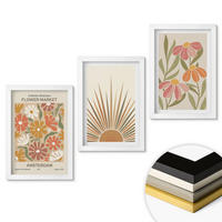 WANDBILDER 3er-Set - 20x30 cm Weißer Rahmen - Pastellfarbene Sonnenblumen - Weiß, Kunststoff (20/30cm) - ArtPrintCave