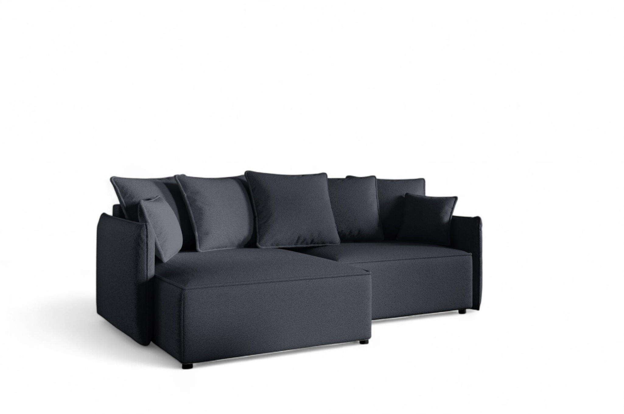 ECKSOFA Minea Mit Schlaffunktion - Anthrazit, Holzwerkstoff/Textil (221/153cm) - Fun Möbel