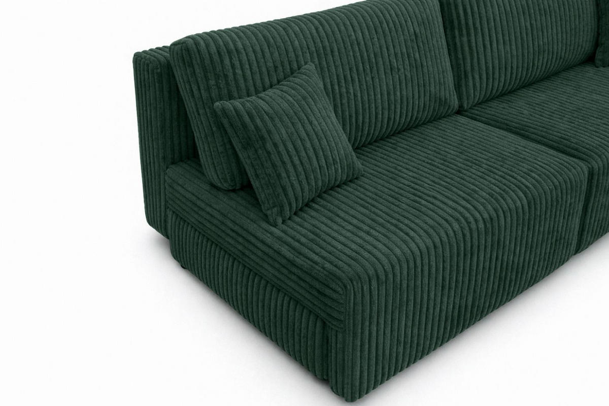 SOFA Mit Schlaffunktion Und Bettkasten, Cordstoff Tilia, Grün, BEST MINI - Grün, Holz (200/83/98cm) - Kaiser Möbel