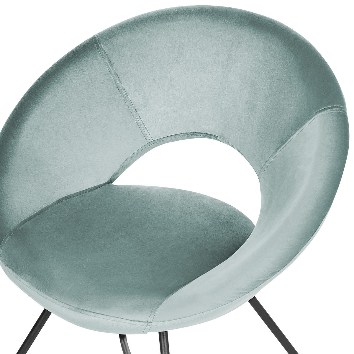 SESSEL Samtstoff Grün Rachel - Grün, Textil/Metall (65/77/57cm) - Beliani