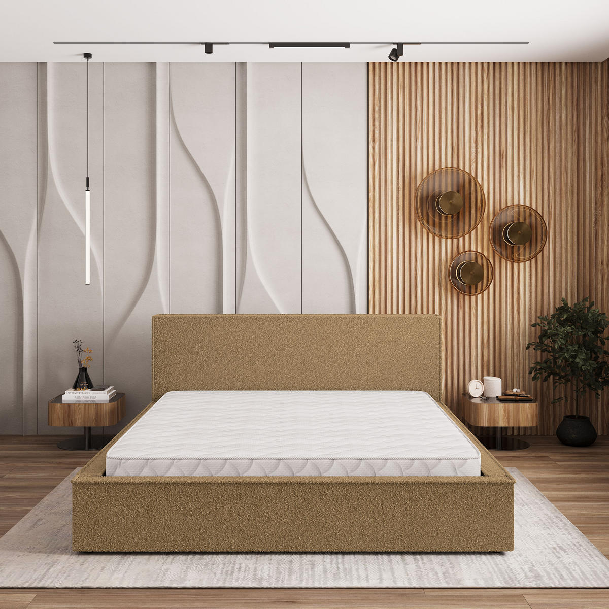 POLSTERBETT CELORA Q 120x200 cm mit Bettkästen - Orange - Orange, Holz/Textil - MASSENO