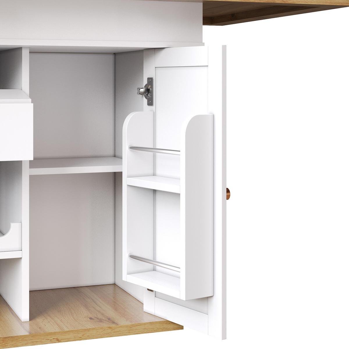 ESSTISCH 110–140/80/75 cm, Weiß - Weiß/Naturfarben, Holzwerkstoff (140/80/75cm)