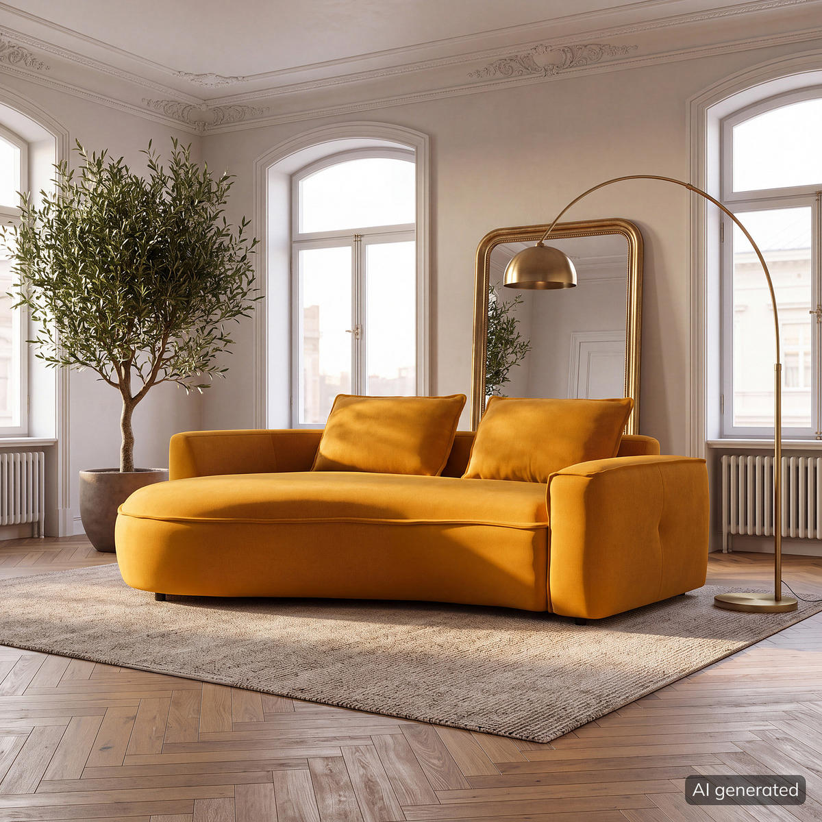 2,5-SITZER SOFA - Schwarz/Orange, Kunststoff/Textil (217/82/146cm) - home24