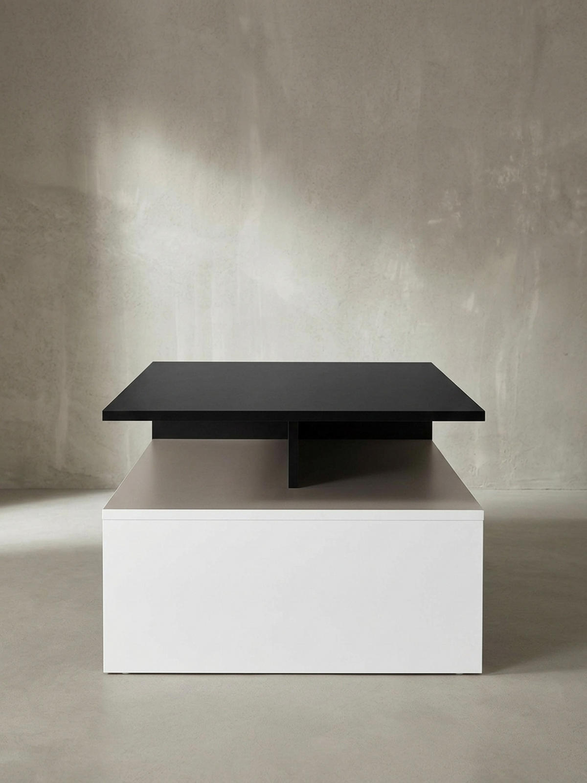COUCHTISCH Zweifarbig Schwarz Weiß, 90x60 cm, Melaminharzbeschichtet - Weiß, Holz (60/90/43cm) - KADIMA DESIGN