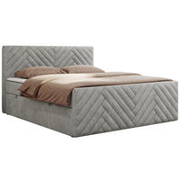 BOXBETT PARIS DUO 140/200 - Hellgrau Struktur - H4 - Hellgrau, Holz/Textil (140/200cm) - MKS