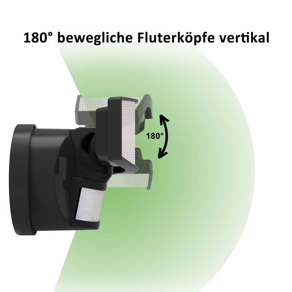LED-BATTERIE Strahler mit Bewegungsmelder Batteriebetrieben 24x12x12,5cm Schwarz 2er-Set - Schwarz, Kunststoff (11.5/24/12.5cm) - Northpoint