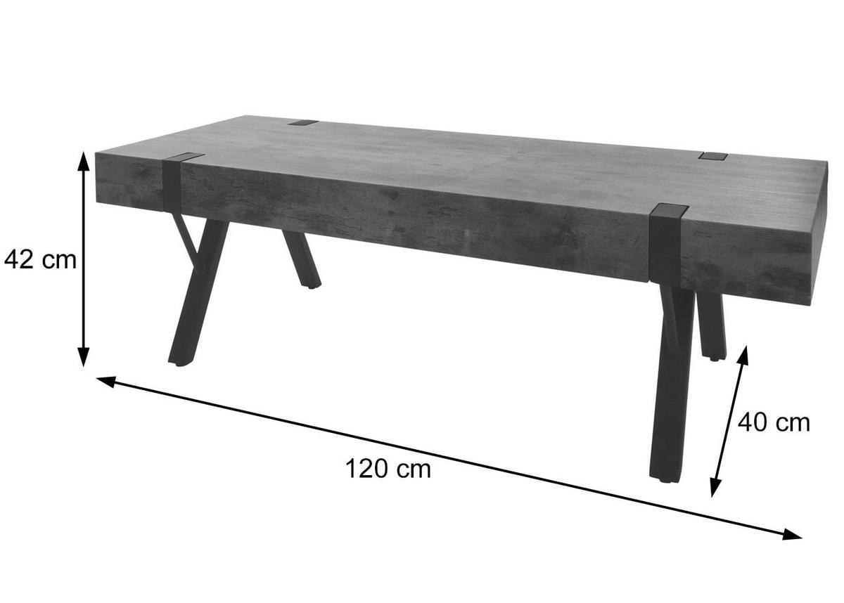 TV-RACK Grau - Grau, Holz (120/42/40cm) - Jamb