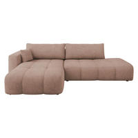 ECKSOFA Furyn O Boucle, Seite: Links - Hellbraun/Schwarz, Holzwerkstoff/Kunststoff (262/145cm) - MIRJAN24