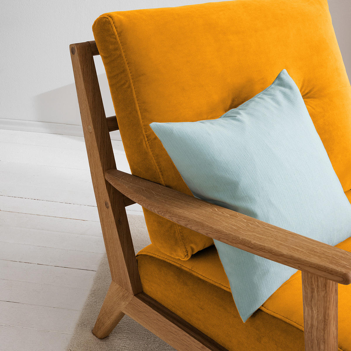 SESSEL - Gelb/Braun, Eichenholz/Holz (83/80/75cm) - home24