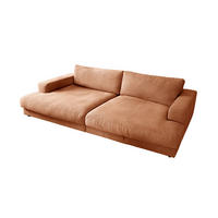 BIG SOFA MADELINE Braun Webstoff - Dunkelbraun/Schwarz, Kunststoff/Textil (290/85/190cm) - KAWOLA
