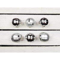 WEIHNACHTSORNAMENTE 6er-Set Ornamente Glöckchen silber 6 cm - Silberfarben, Metall (6/6/6cm) - LAALU