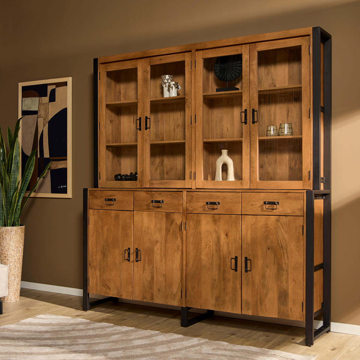 VITRINE Boaz Braun 45/200/220 cm - Braun, Holz (200/220/45cm) - Starfurn