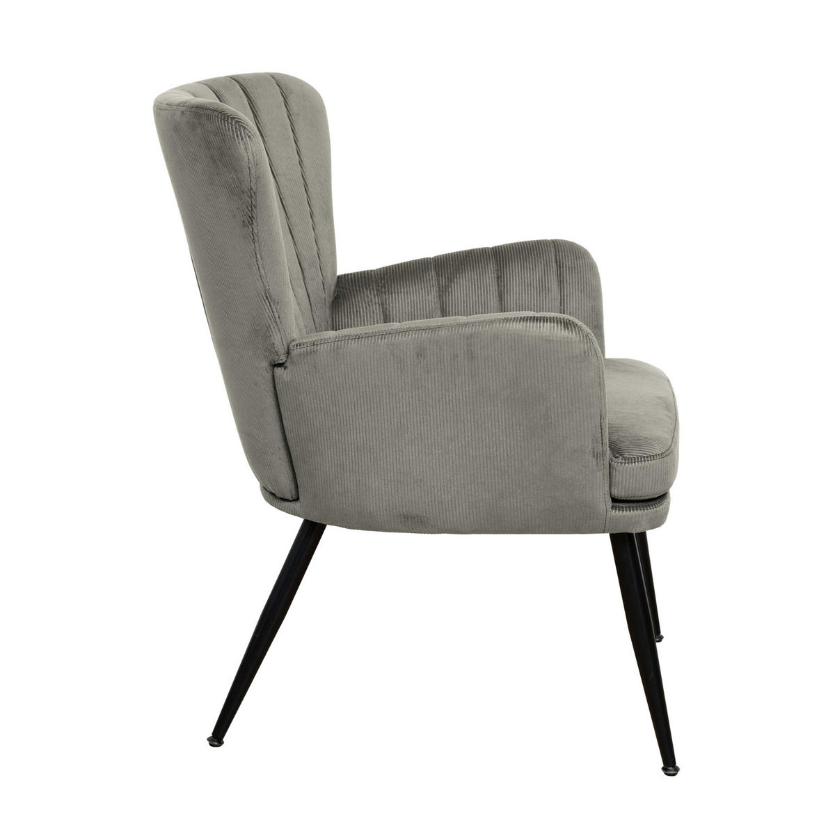 SESSEL SANSA Cord Grau - Grau, Textil (64/85/66cm) - SVITA