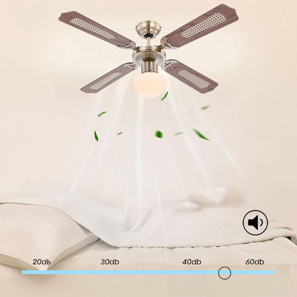 LED DECKENVENTILATOR Messing Opal - Messingfarben, Glas (106.6/52/41.5cm) - Globo Lighting