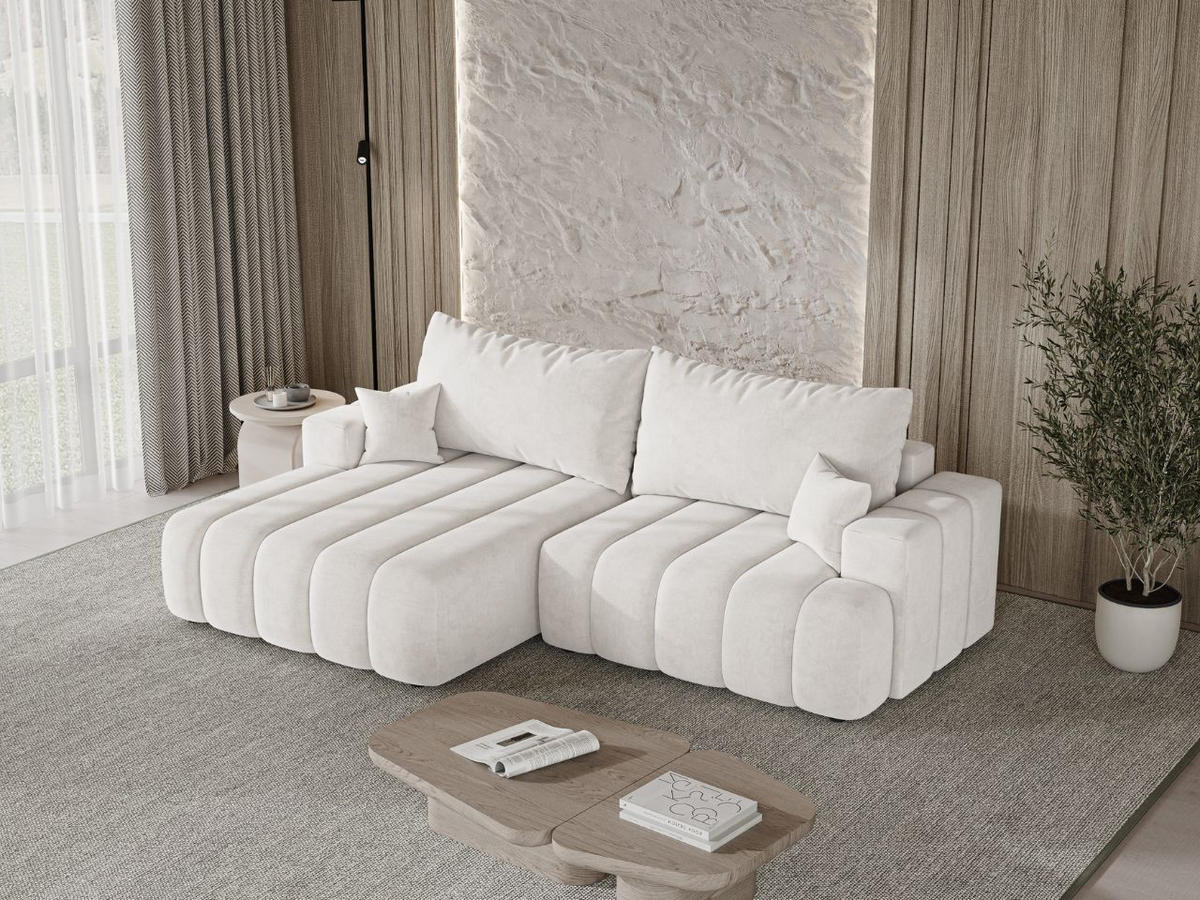 ECKSOFA Caleo Creme Links - Creme, Holz/Textil (270/170cm) - Graingold