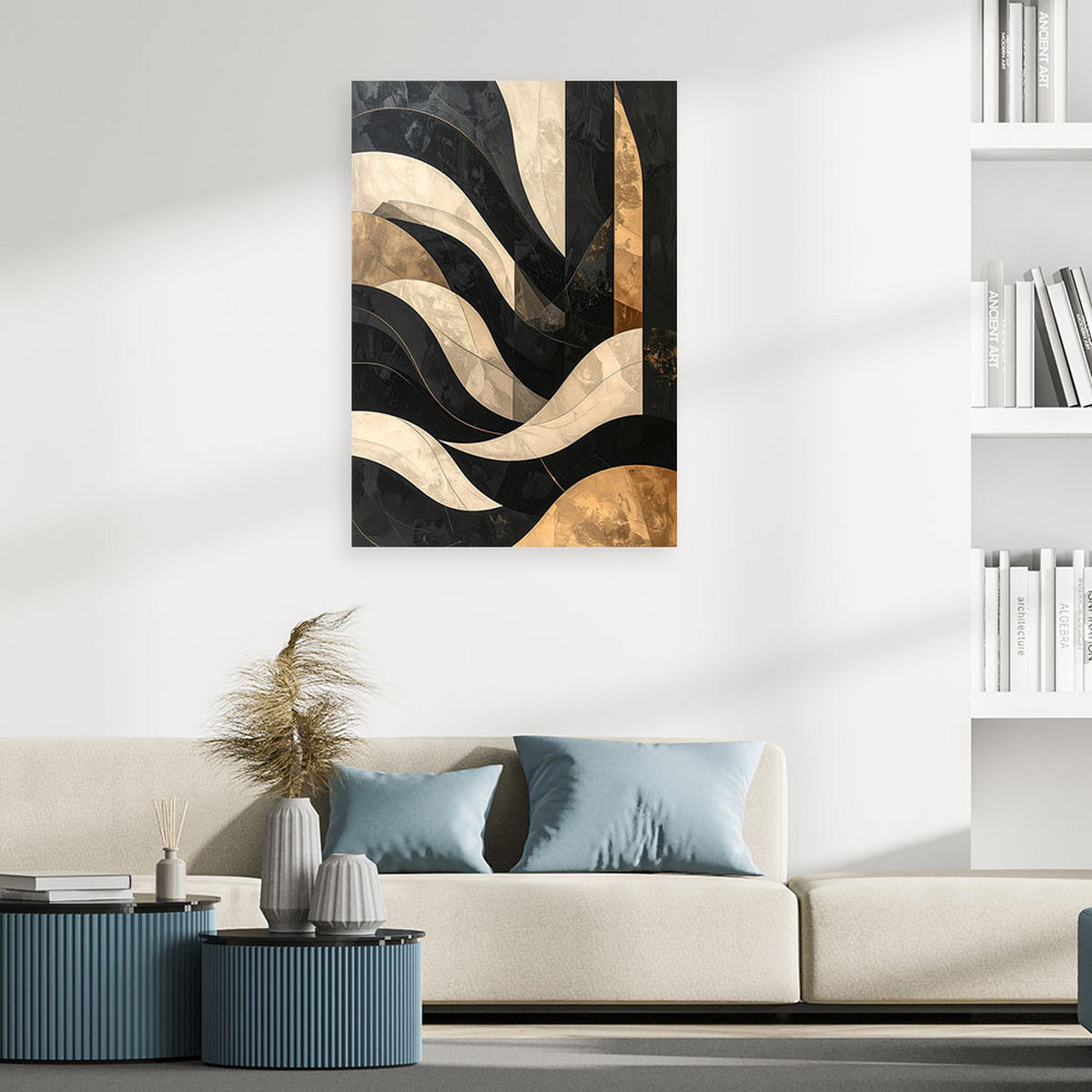 LEINWANDBILD Abstraktion 80x120cm - Beige, Textil (80/120cm) - Feeby