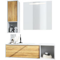 BADMÖBELSET La Costa Fronten in Eiche Natur - Eichefarben, Holzwerkstoff (126.5/190/46cm) - Vladon