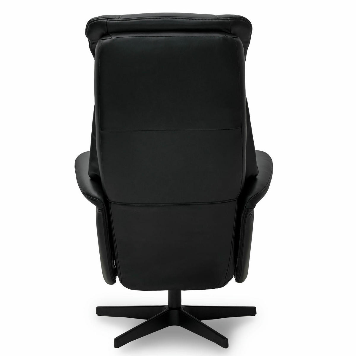 RELAXSESSEL Echtleder Schwarz - Schwarz, Leder/Metall (76/115/83cm) - Furnhouse