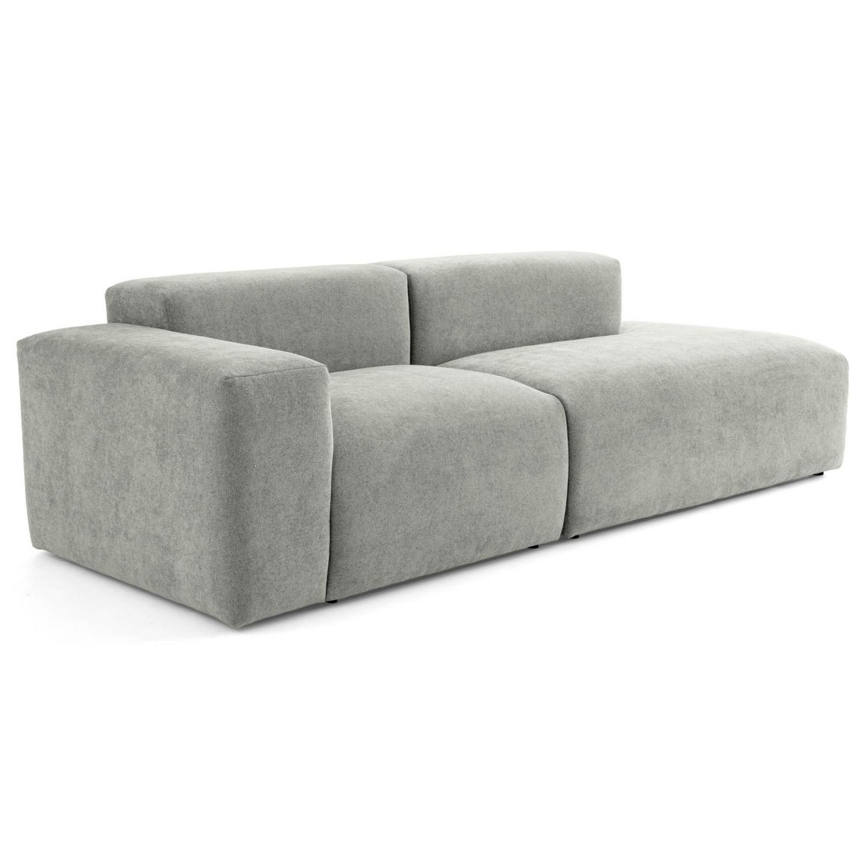 3-SITZER modulares Sofa HEAVEN SET 1 Rechts, Breite 255 cm Webstoff Grau - Schwarz/Grau, Holz/Kunststoff (102/71/255cm) - Muffo