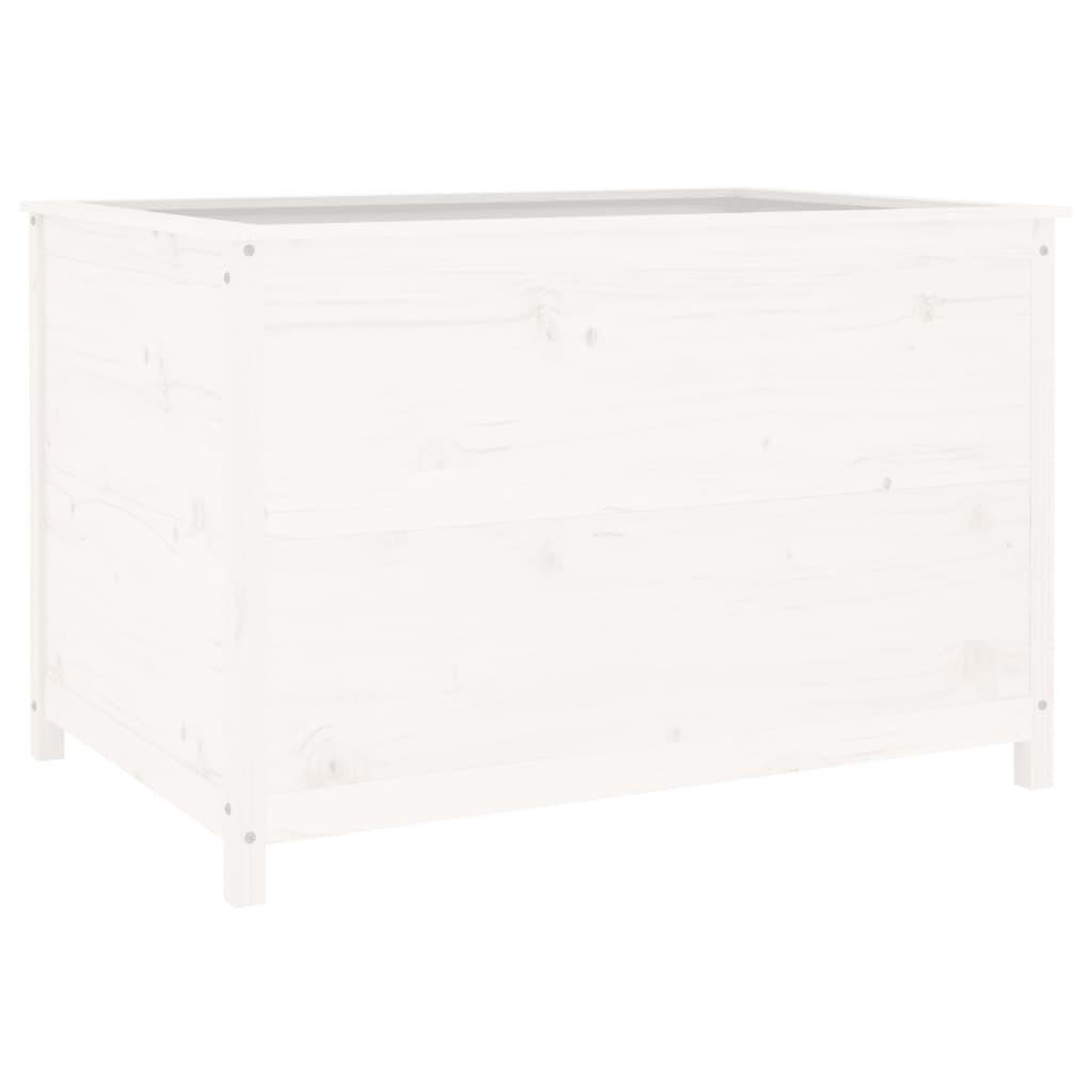HOCHBEET Weiß 119,5x82,5x78 cm Massivholz Kiefer - Weiß, Holz (82.5/78/119.5cm) - furnicato