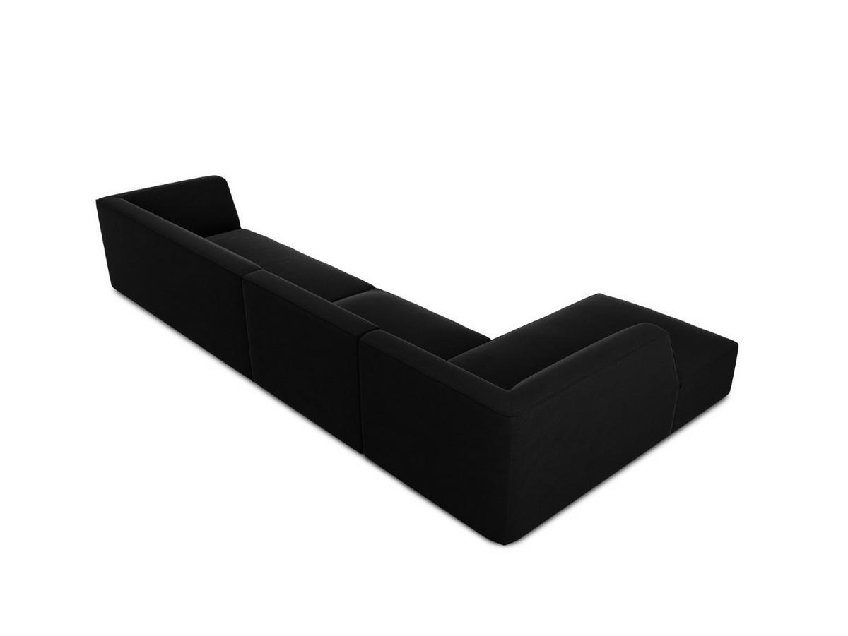 ECKSOFA links Ruby aus Samt schwarz 5 Sitzplätze - Schwarz, Textil (180/366cm) - Micadoni