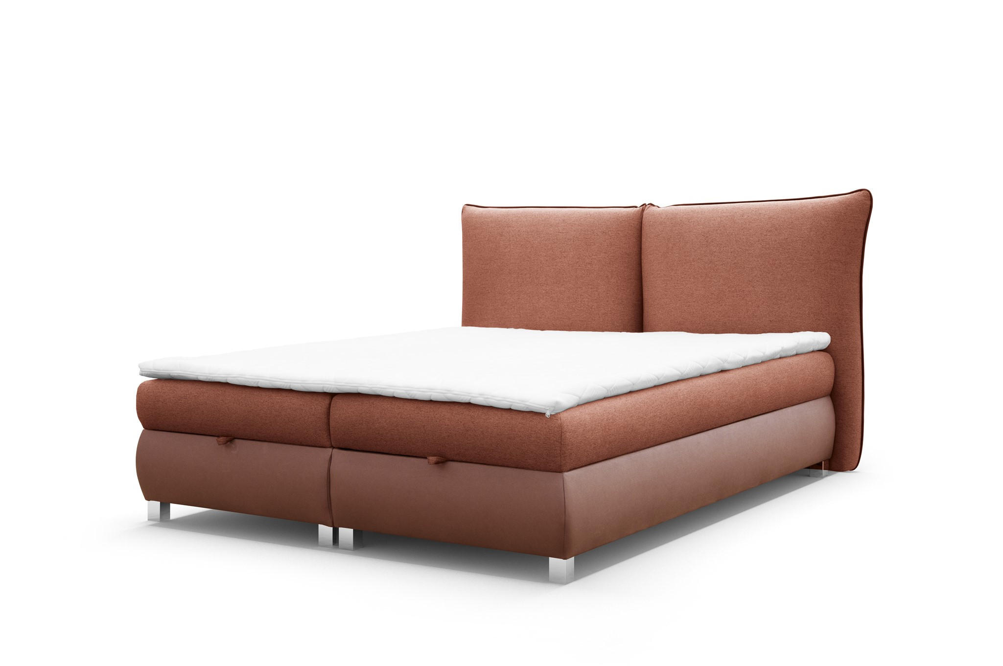 BOXBETT Valentin In Neve - Rotbraun, Holzwerkstoff/Textil (120/200cm) - Fun Möbel