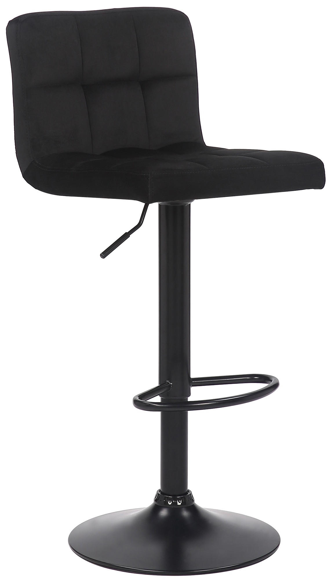 BARHOCKER Samt Schwarz - Schwarz, Textil/Metall (40/85/40cm) - CLP