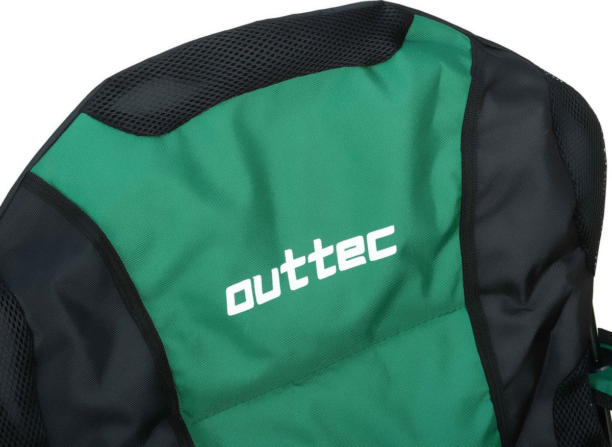 CAMPINGSESSEL bis 130 kg, mit Getränkehalter und Tragetasche - Grün, Textil/Metall (89/104/56cm) - Outtec