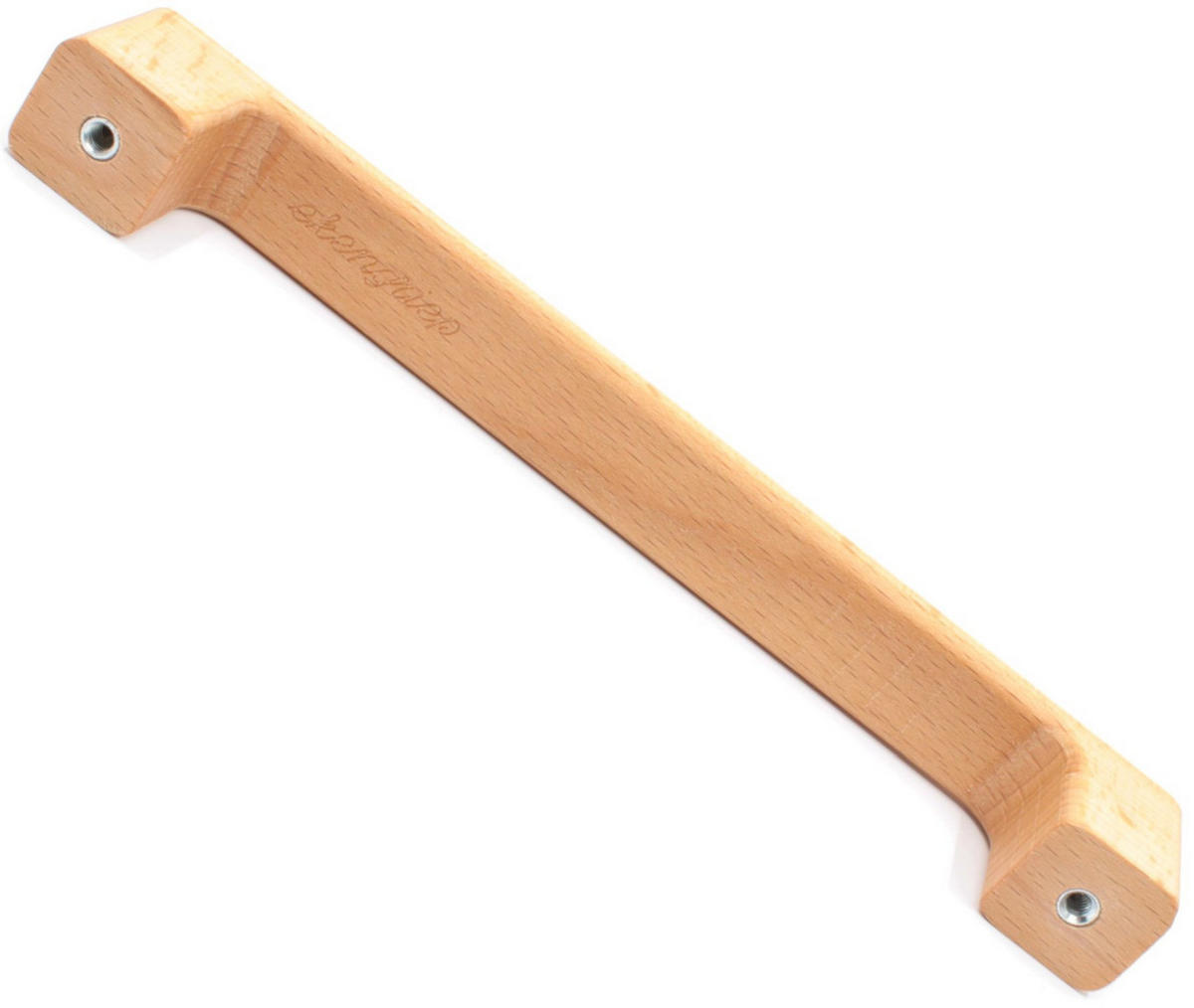 MÖBELGRIFF BA 192mm, Küchengriff Buche massiv, Holzgriff Schrank - Grau, Holz (2/2.8/21.4cm)