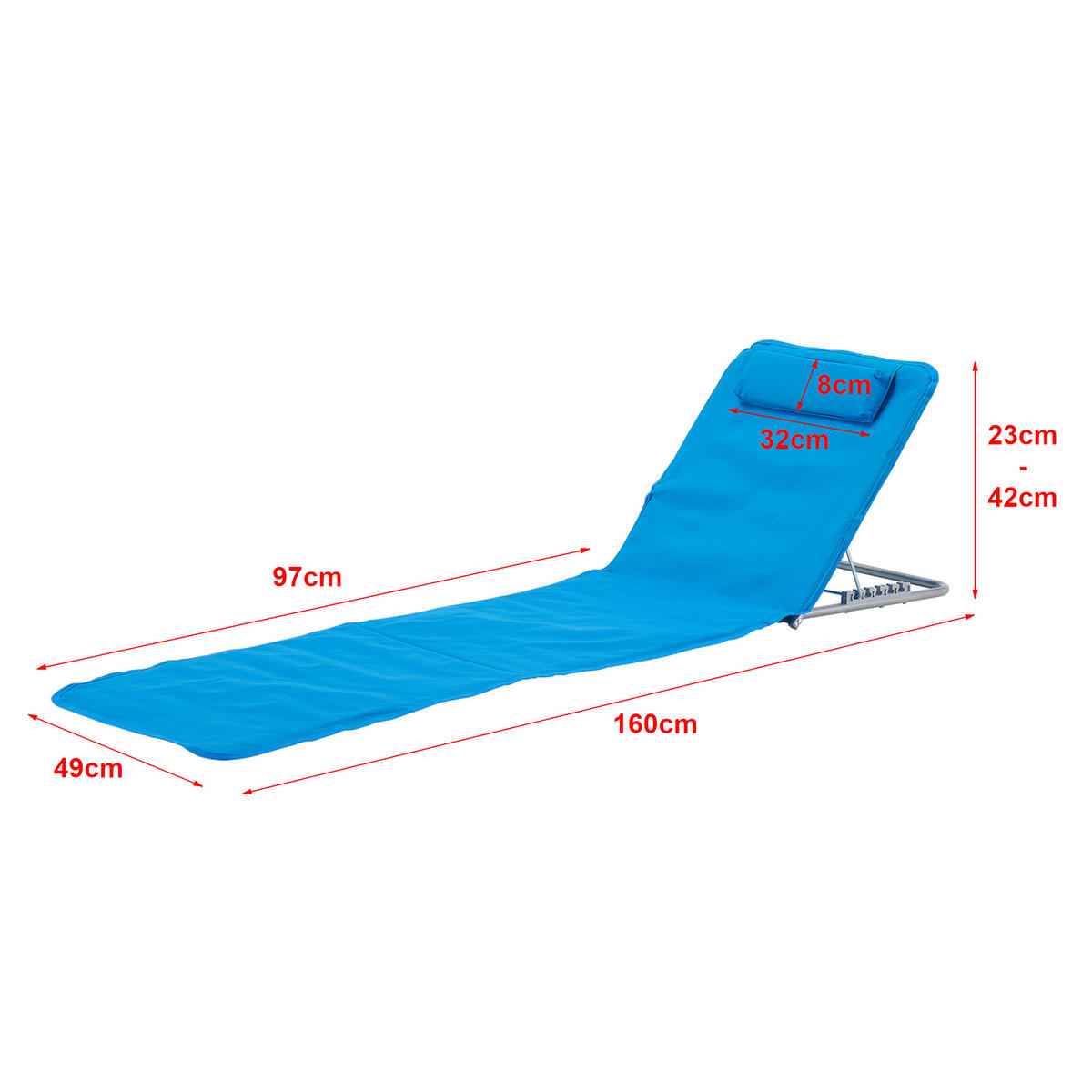 STRANDMATTEN-SET 2 TLG. Cellorigo - Blau, Textil/Metall (160/42/49cm) - [en.casa]