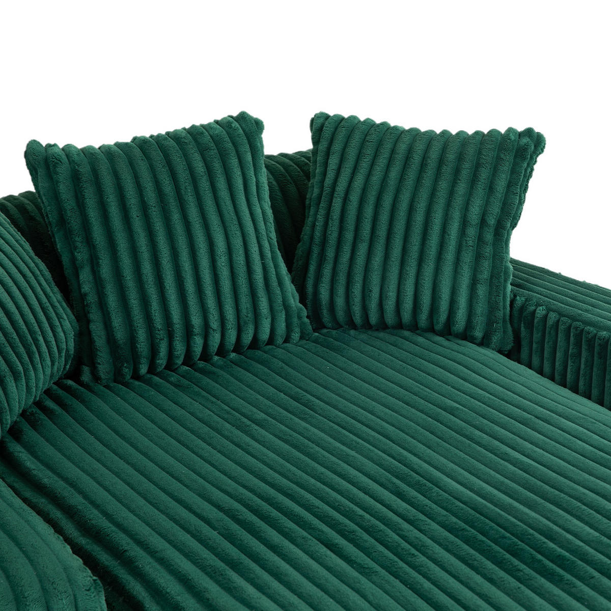 SCHLAFSOFA Relaxliege mit 3 Zierkissen,Lounge Sofa,Polstersofa,Cord,Grün - Grün, Textil (125/63/155cm) - LVHOM