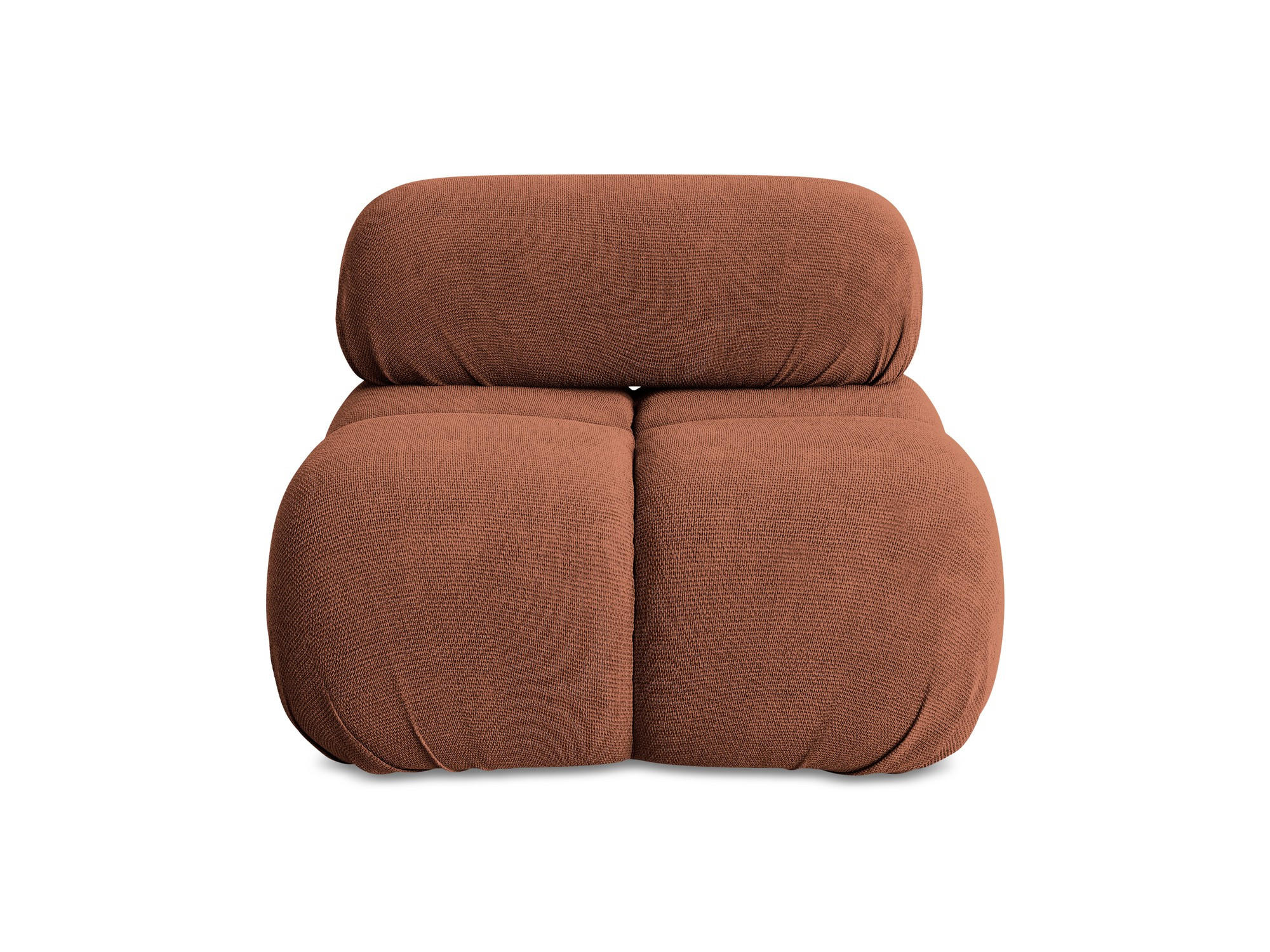 SESSEL Chenille Stoff Orange - Terra cotta/Schwarz, Kunststoff/Textil (96/70/95cm) - Makamii