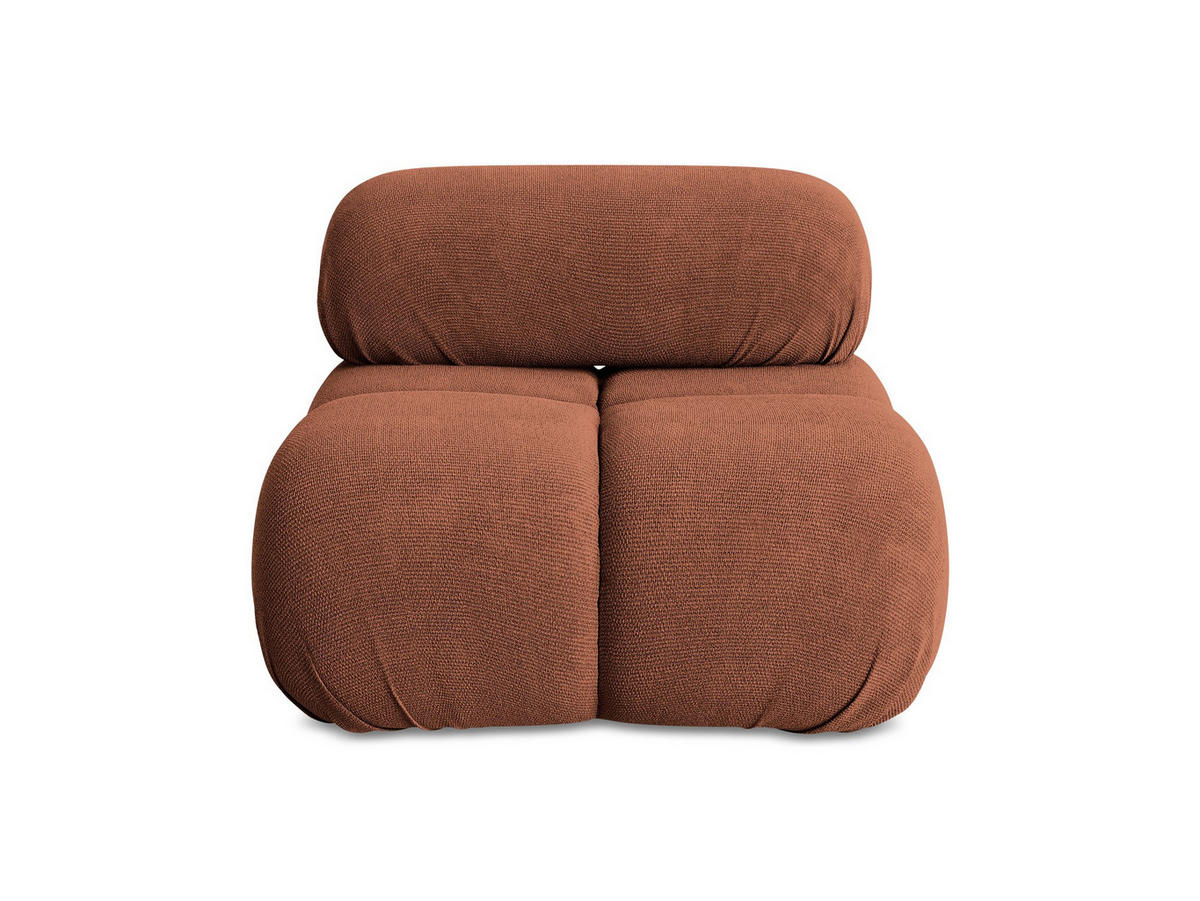 SESSEL Chenille Stoff Orange - Terra cotta/Schwarz, Kunststoff/Textil (96/70/95cm) - Makamii