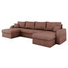 ECKSOFA Kris U Cord - Schwarz/Rosa, Holz/Kunststoff (304/80/140cm) - MIRJAN24
