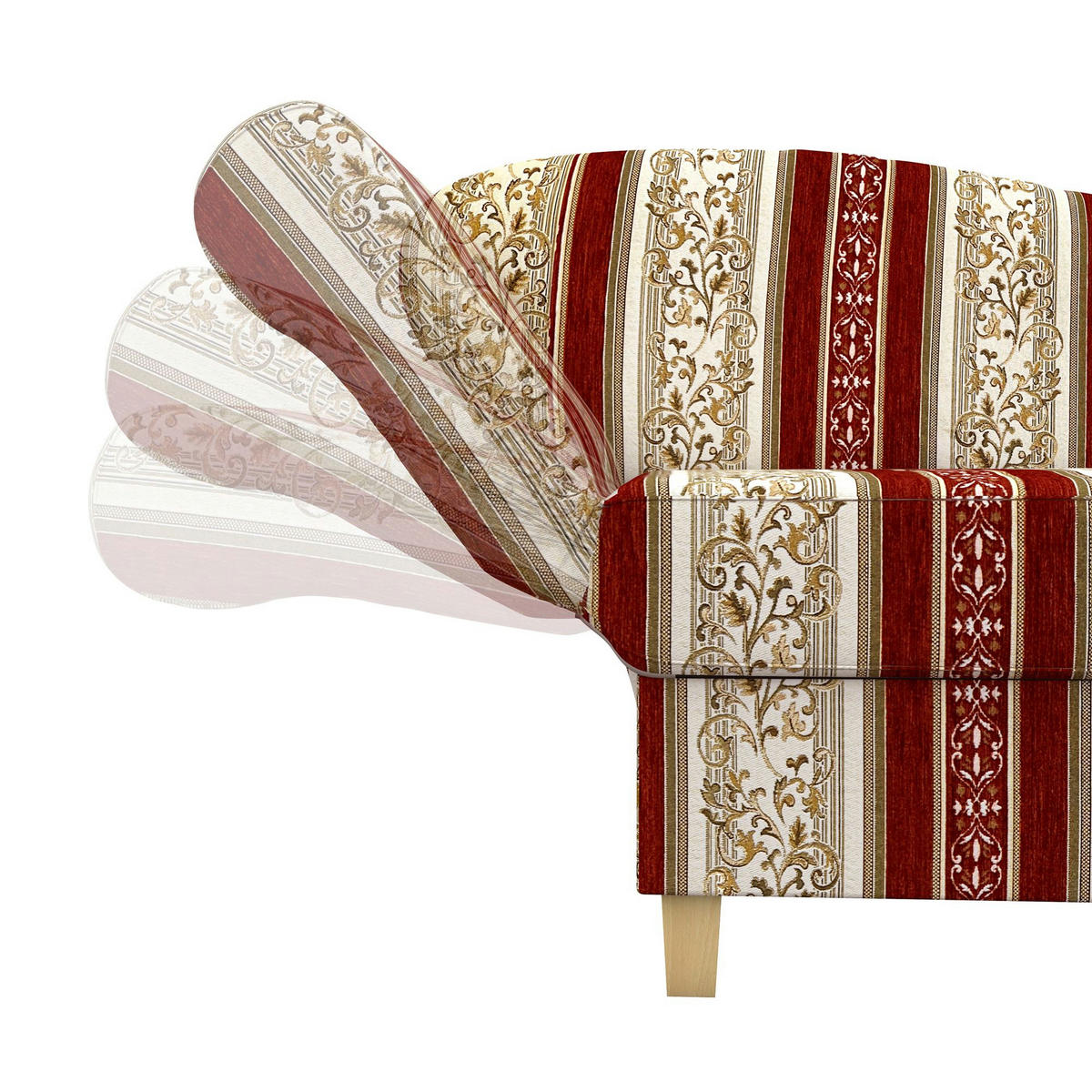 RECAMIERE Armlehne links Katia Chenille rot - Rot, Kunststoff (190/82/88cm) - 58aufmkessel