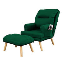 SESSEL Memo mit Fußhocker Rückenlehne 5-stufig einstellbar, dunkelgrün - Dunkelgrün, Kunststoff (107/95/66cm) - Margaret Hadas24